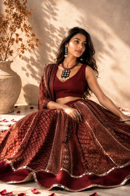 Navratri Hasli Necklace | Designer Gujarati Garba Jewellery | Mirror Work & Thread Work Necklace Set | Traditional Ethnic Jewellery for Navratri & Garba