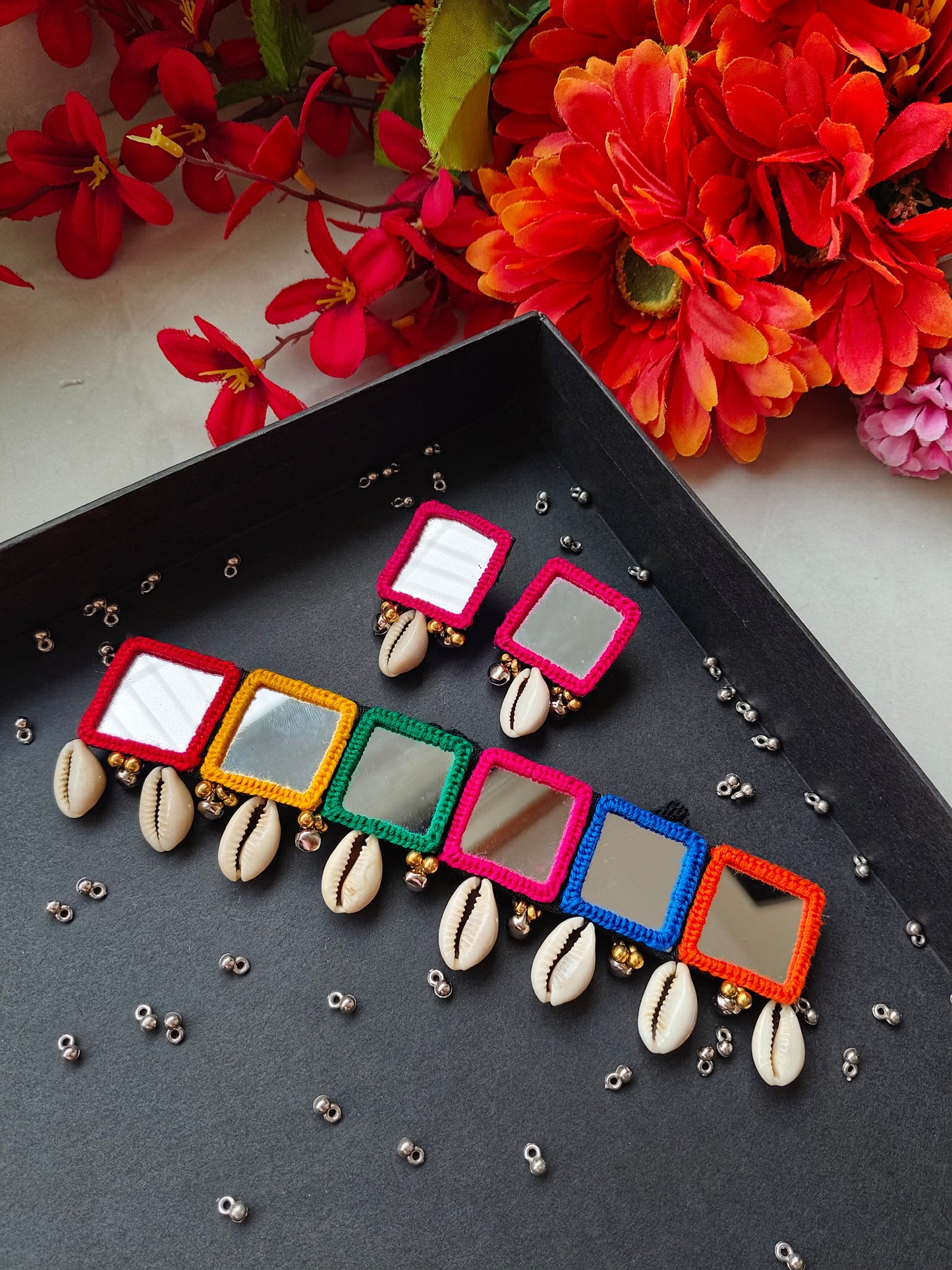 Handcrafted Mirror & Cowrie Set