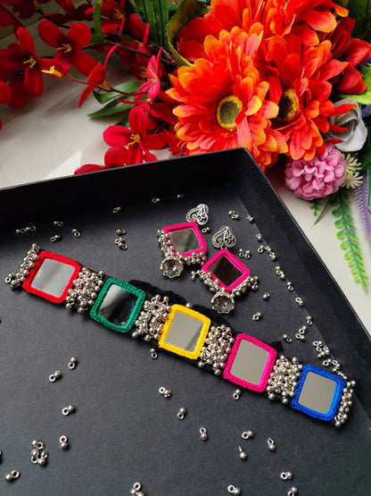 Multi Mirror necklace set
