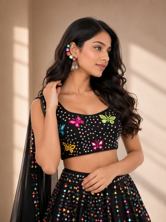 Navratri Earcuff Earrings | Navratri Special Handmade Multicolor Mirror Work Ear Cuffs | Trendy Garba & Dandiya Earrings | Handcrafted Navratri Jewellery