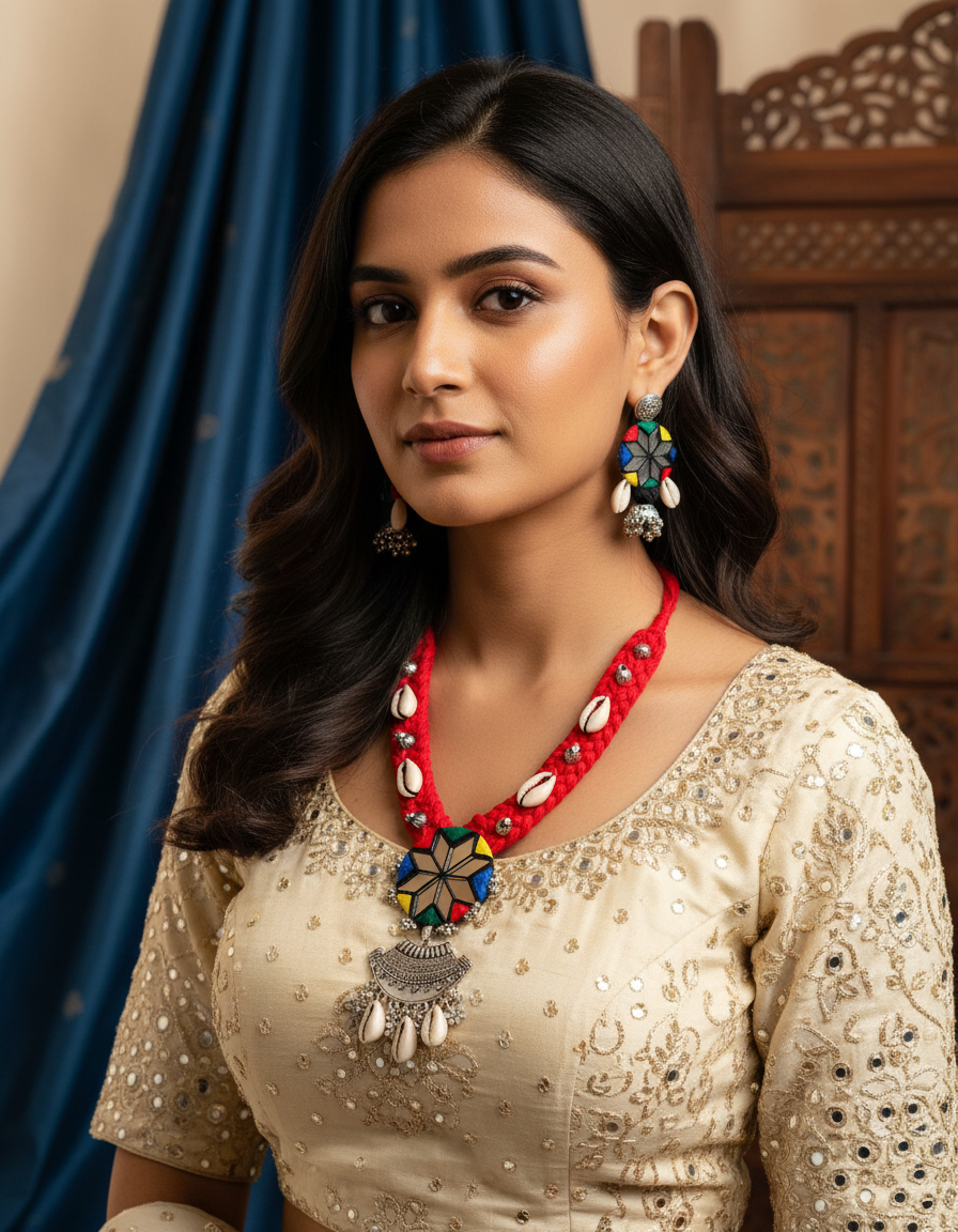 Ethnic Mirror necklace