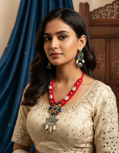 Ethnic Mirror necklace