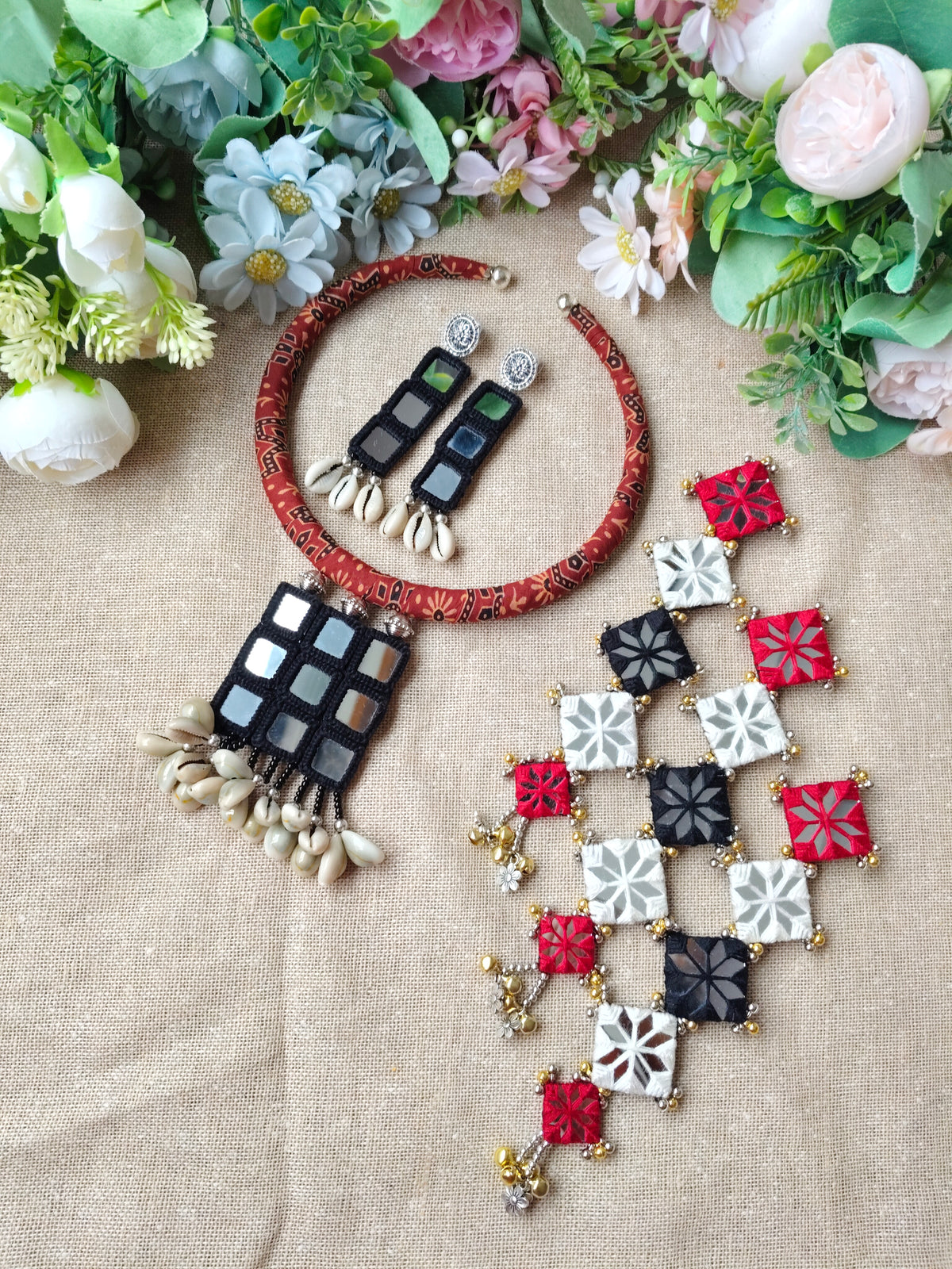 Navratri Hair Accessories for Women | Traditional Mirror Work Hair Brooch & Boho Hair Jewellery