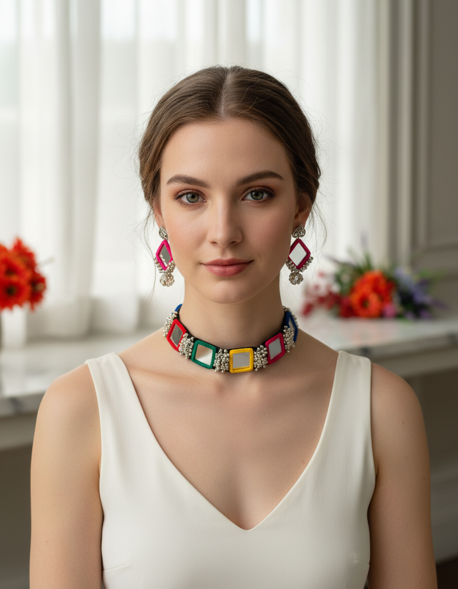 Multi Mirror necklace set